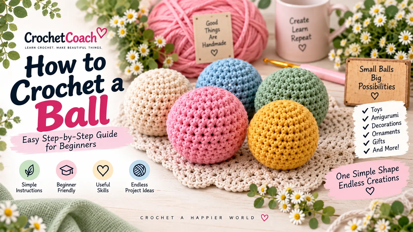 How to crochet a ball step by step for beginners