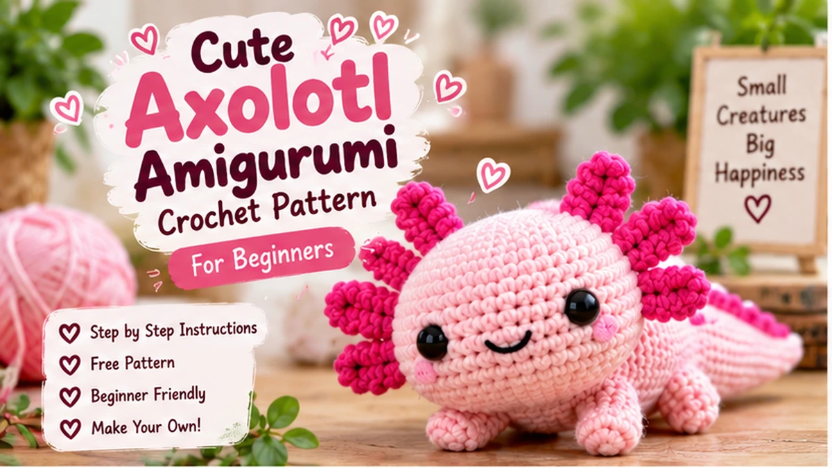 Easy Axolotl Amigurumi Crochet Pattern (Free)