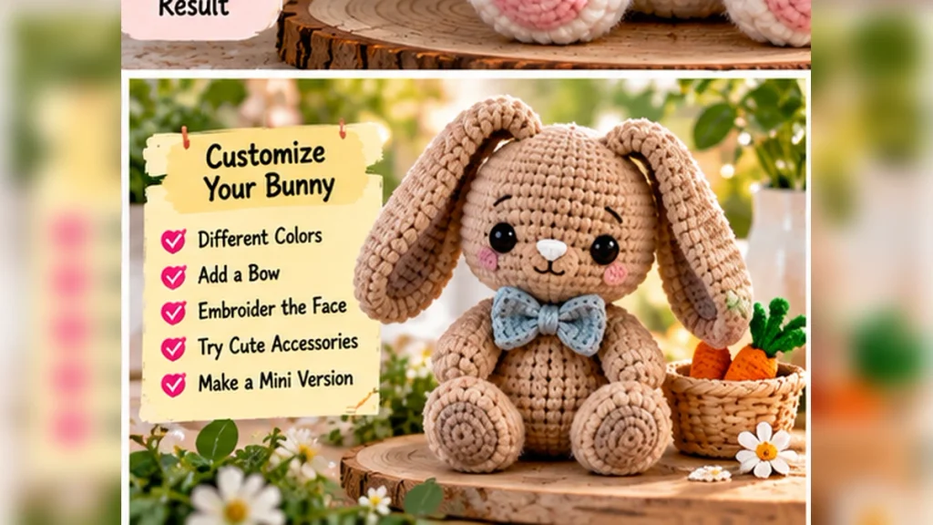 Cute ways to customize a crochet bunny amigurumi