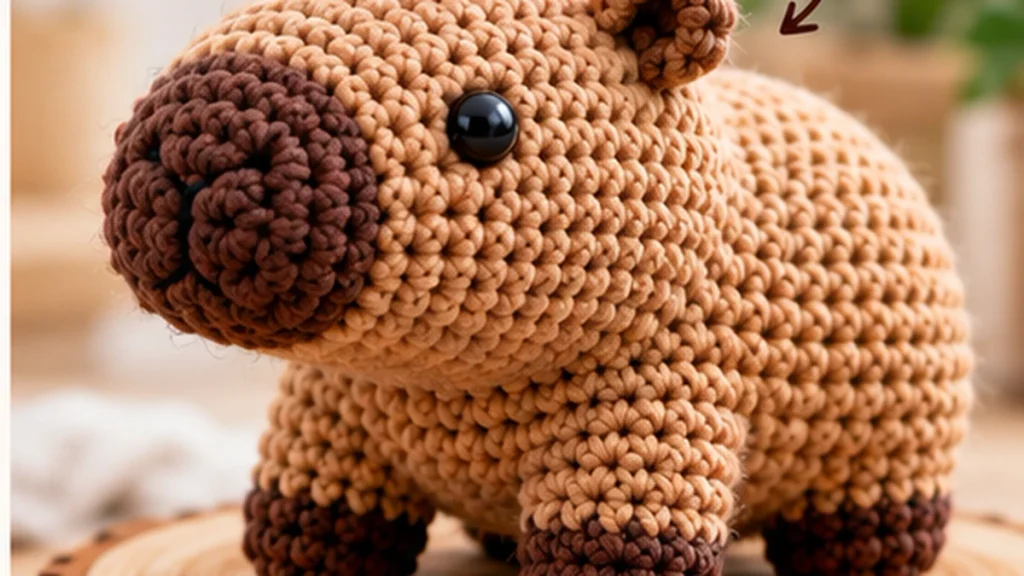 Finished crochet capybara amigurumi for beginners