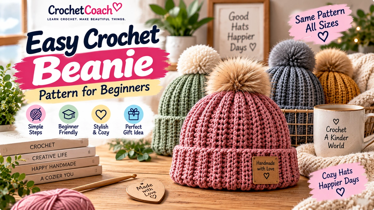 Easy crochet beanie pattern for beginners