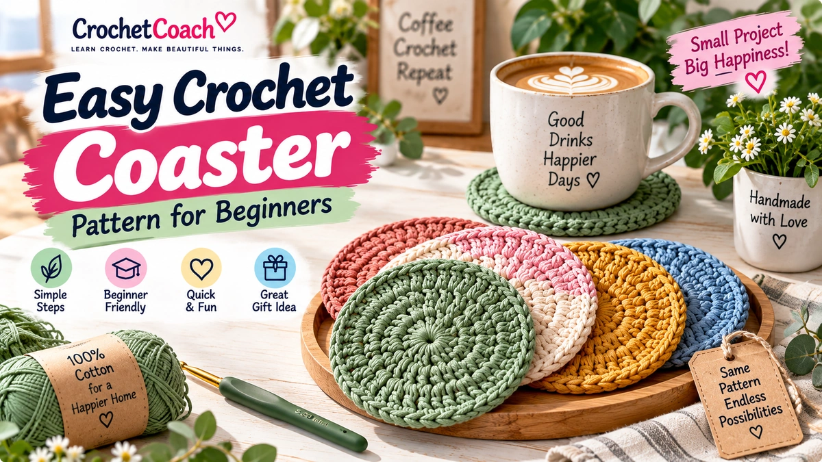 Easy Crochet Coaster Pattern for Beginners