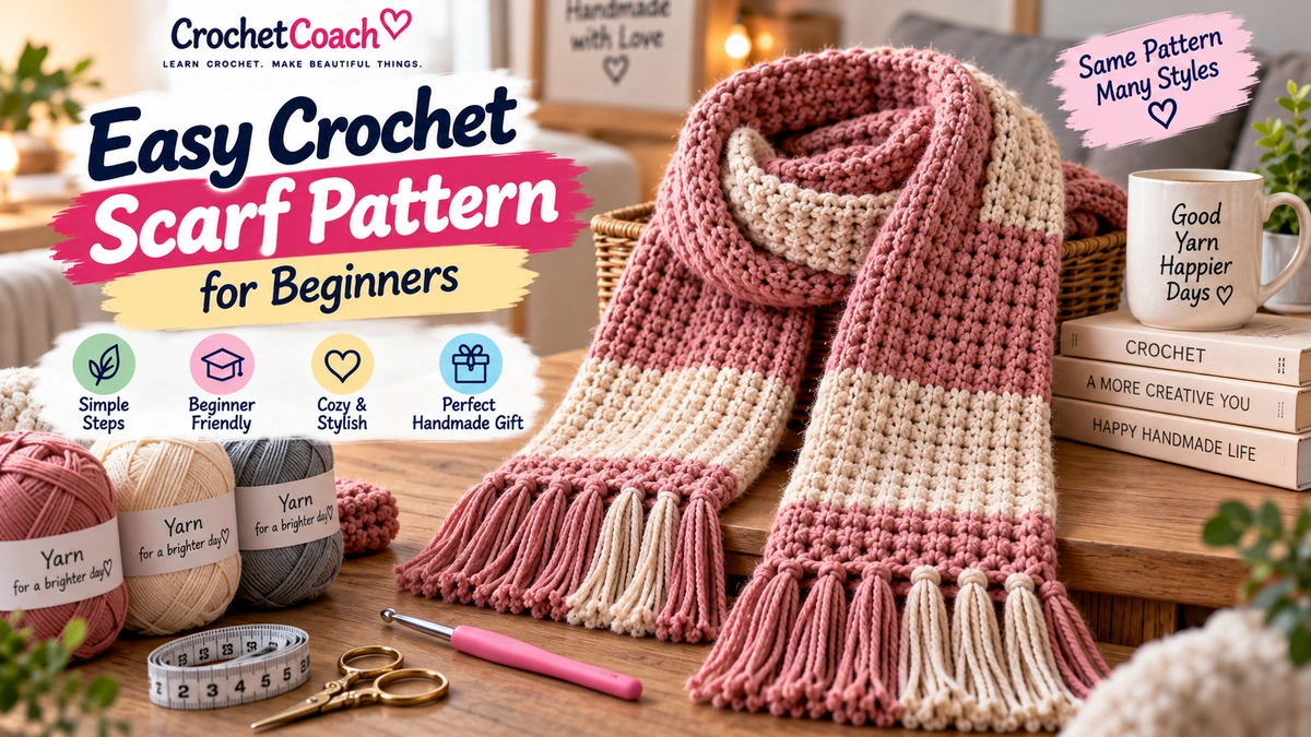 Easy crochet scarf pattern for beginners