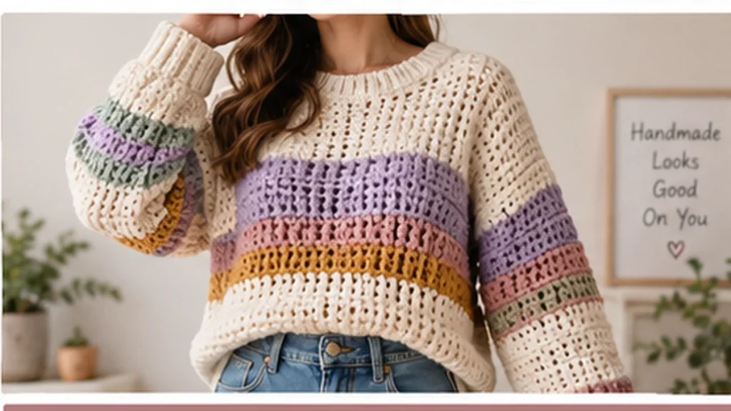 Colorful handmade crochet sweater for beginners