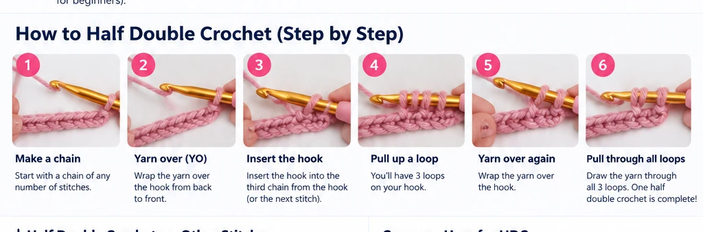 How to Half Double Crochet Step by Step
