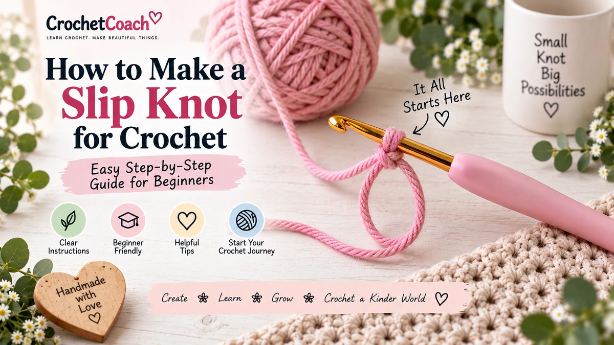 How to make a slip knot for crochet step by step for beginners