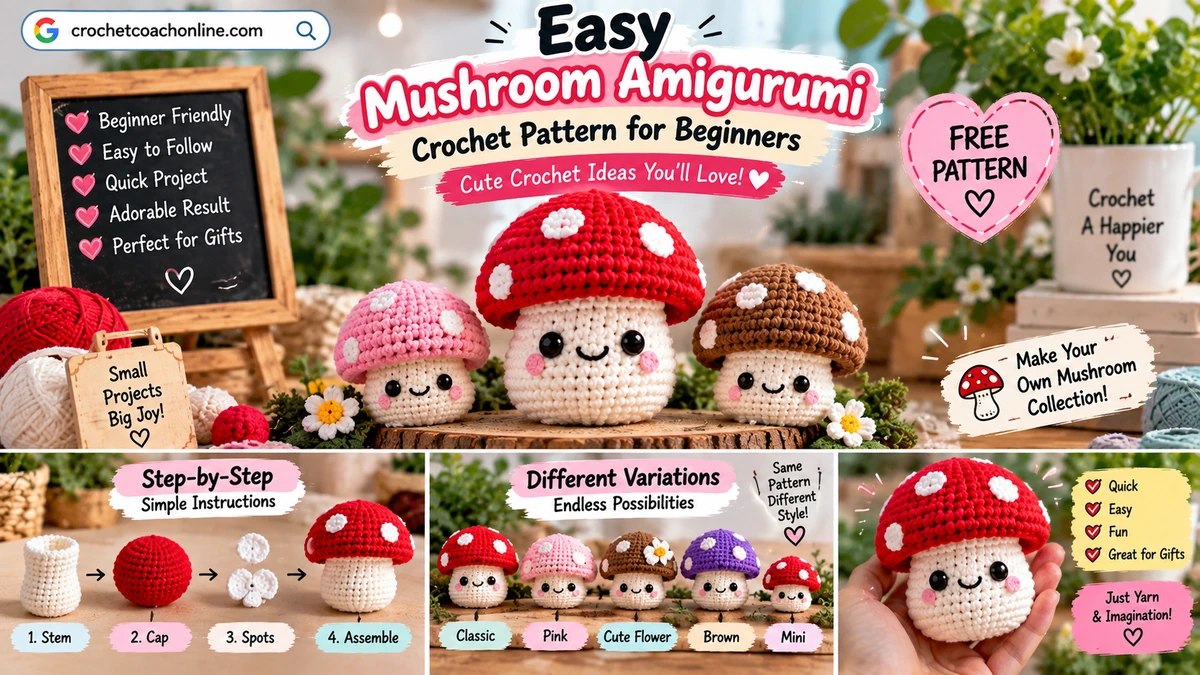 Mushroom amigurumi crochet