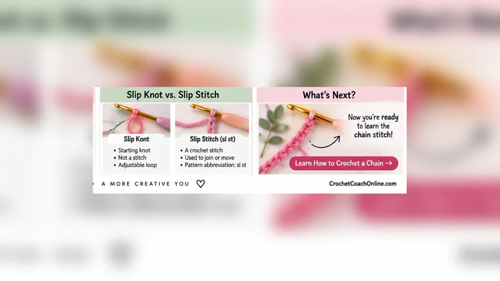 Difference between a crochet slip knot and slip stitch